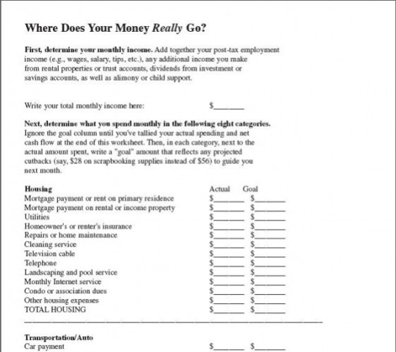 Life Skills - Making a budget