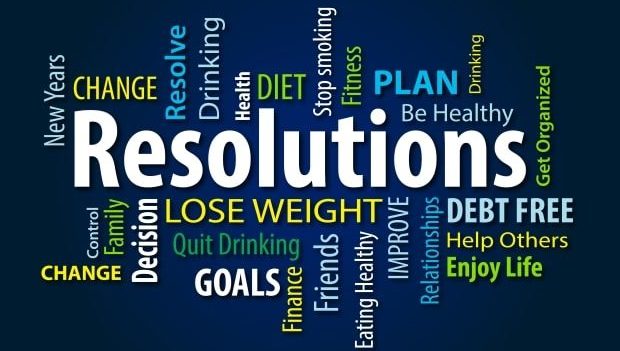 new year's family resolutions - word cloud based on the word resolutions