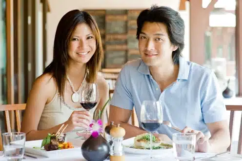 couple dining at Chinese restaurant