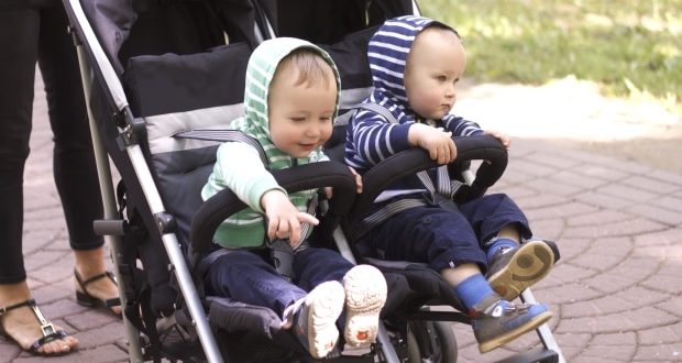 Gift ideas for twin babies-Twins in a pram