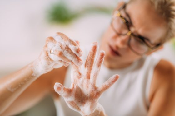 Obsessive-Compulsive Disorder- A lady washing her hands obsessively