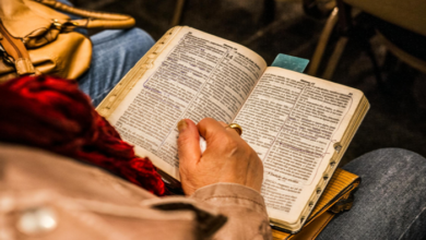 Man reading the bible