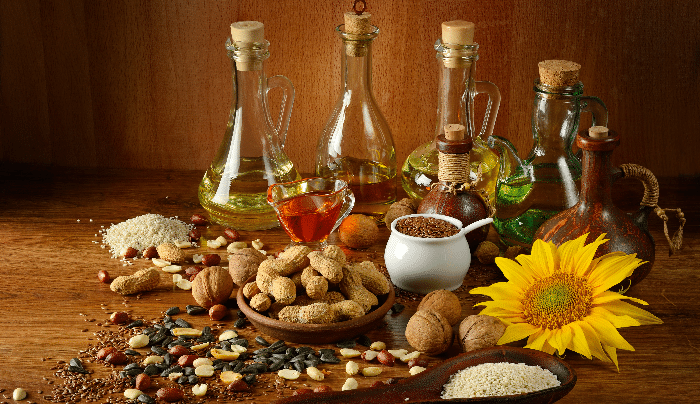 Seed oils - Still life seeds and oils useful for health