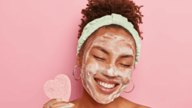 National Skincare Education Day - beautiful lady doing a facial skincare routine