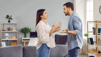 why stepfamilies fail-Emotional stressed young couple having argument at home.