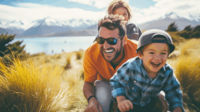 Fun summer activities for dads and sons- dad and sons enjoying the outdoors
