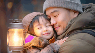 Love Language of Physical Touch-The warmth of a stepdad's love with our heartwarming image, featuring a powerful fathers hug, a symbol of protection and deep emotional connection