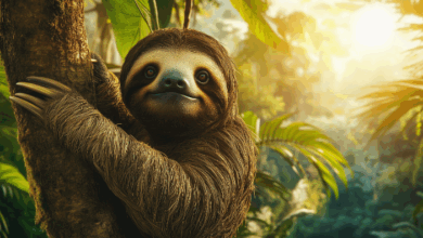 International Sloth Day - a sloth clinging to a tree