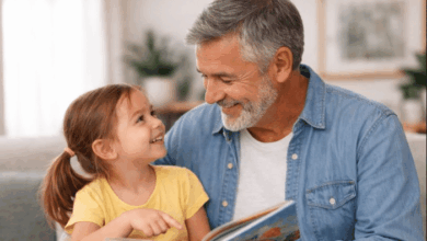 step-grandparent-Step-grandfather reading with his grandchild
