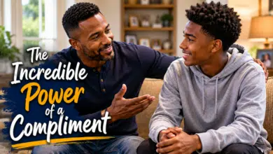 Complimenting Stepchildren - A-caring-stepdad-sincerely-complimenting-a-teenage-stepchild-while-the-child-reacts-with-a-surprised-but-meaningful-smile