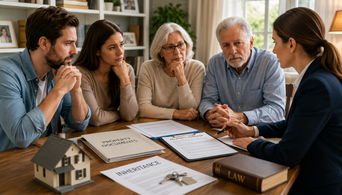 Conveyancer Can Help Resolve Parental Property Disputes - Family-members-working-with-a-conveyancer